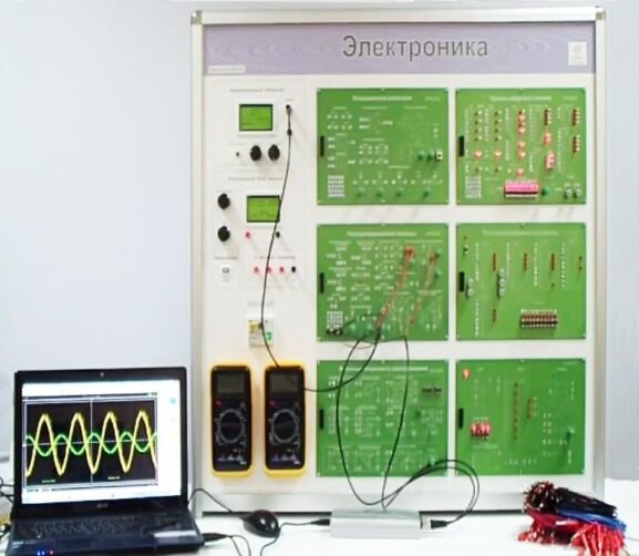 Учебный комплект лабораторного оборудования  «Электротехника и основы электроники» исполнение стендовое, компьютерная версия