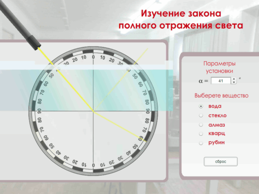 Виртуальная работа «Изучение закона отражения света»