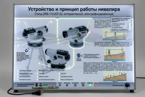 Стенд "Устройство и принцип работы нивелира"