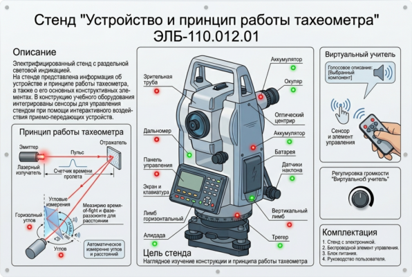 Стенд "Устройство и принцип работы тахеометра"